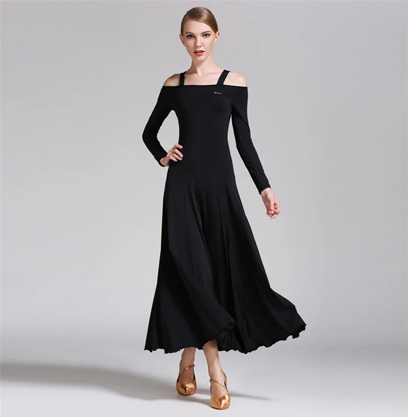 Ballroom Dance Dress Elegant Long Sleeve Stage Dancing Skirt Women's Cheap Ballroom Flamenco Competition Dance Dresses