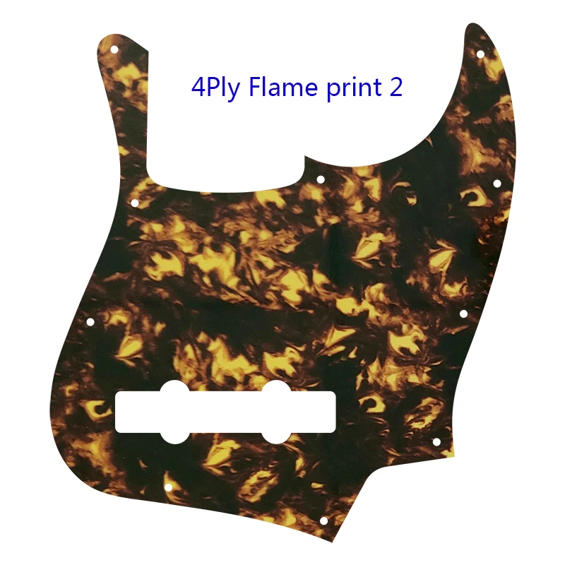 Pleroo Custom Quality Pickguard For US 10 Holes 5 String Jazz Bass Guitar Pickguard Scratch Plate Multicolor Flame Pattern