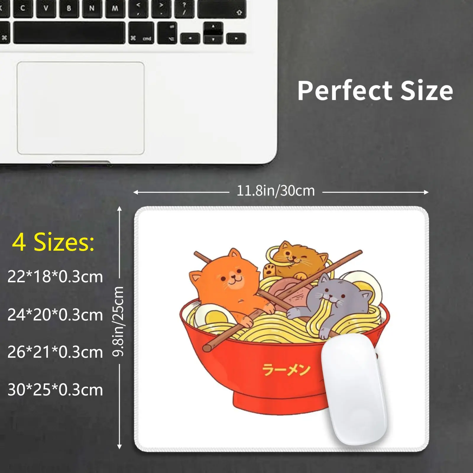 Kawaii Anime Cat Shirt Japanese Ramen Noodles Gift Mouse Pad 1330 Anime Kawaii Cat Cute Manga