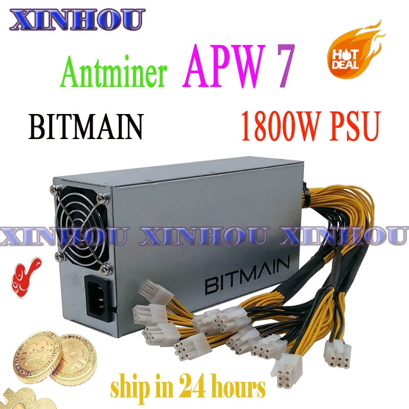 

BTC ETH LTC Miner Power Supply APW7 -12-1800 BITMAIN PSU 12V 150A MAX 1800W For ANTMINER S9 T9 DR3 Innosilicon A9 BAIKAL Miner