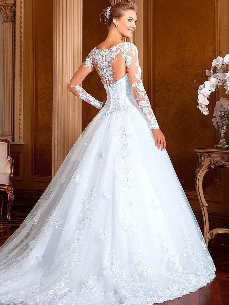 Robe De mariée en dentelle De style princesse De dubaï, romantique, sur mesure, 2021