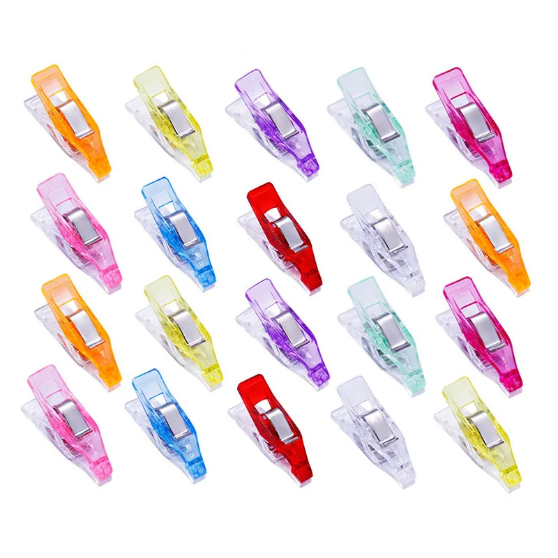 20 Pcs Colorful Sewing Craft Quilt Binding Plastic Clips Clamps Pack For Patchwork Decoration Clamp Clothes Clip