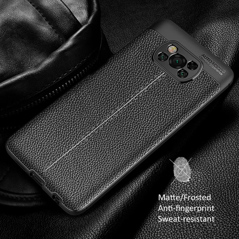 KEYSION Shockproof Case for Xiaomi POCO X3 NFC luxury Leather Soft Silicone Phone Back Cover for Pocophone X3 Pro X3 GT F3 M3Pro