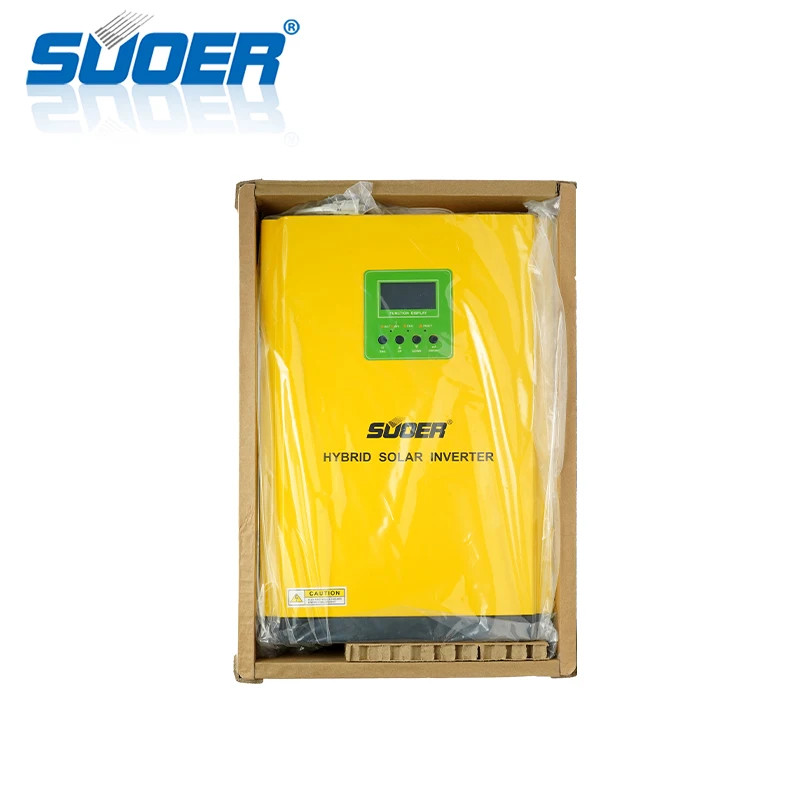 SUOER 24 volt 3.2kva 3kva Single output mppt hybrid solar power inverter ac invertor with MPPT solar charge control