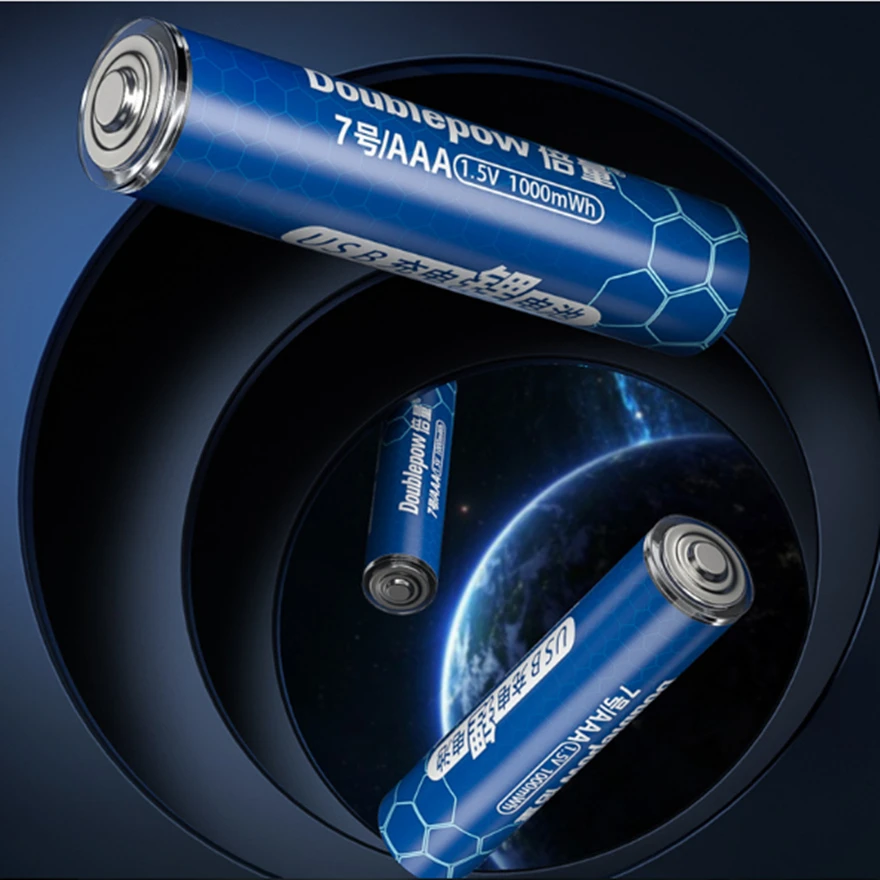 Литиевая аккумуляторная батарея, 2 шт./лот, 1,5 в, USB, AAA, 1000 МВтч