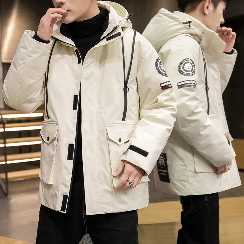 2022 Winter Men Thick Hood Down Parkas Man's Coat Winter Male Jacket Casual Warm Puffer Jacket Brand Pocket Hat Parkas Outwear