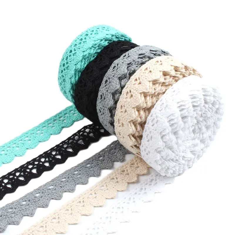 5/10Yards/Lot 2.0cm Lace Fabric 2022 Embroidered Cotton Lace Trims Handmade Sewing Material Wedding Craft Scrapbook Decoration