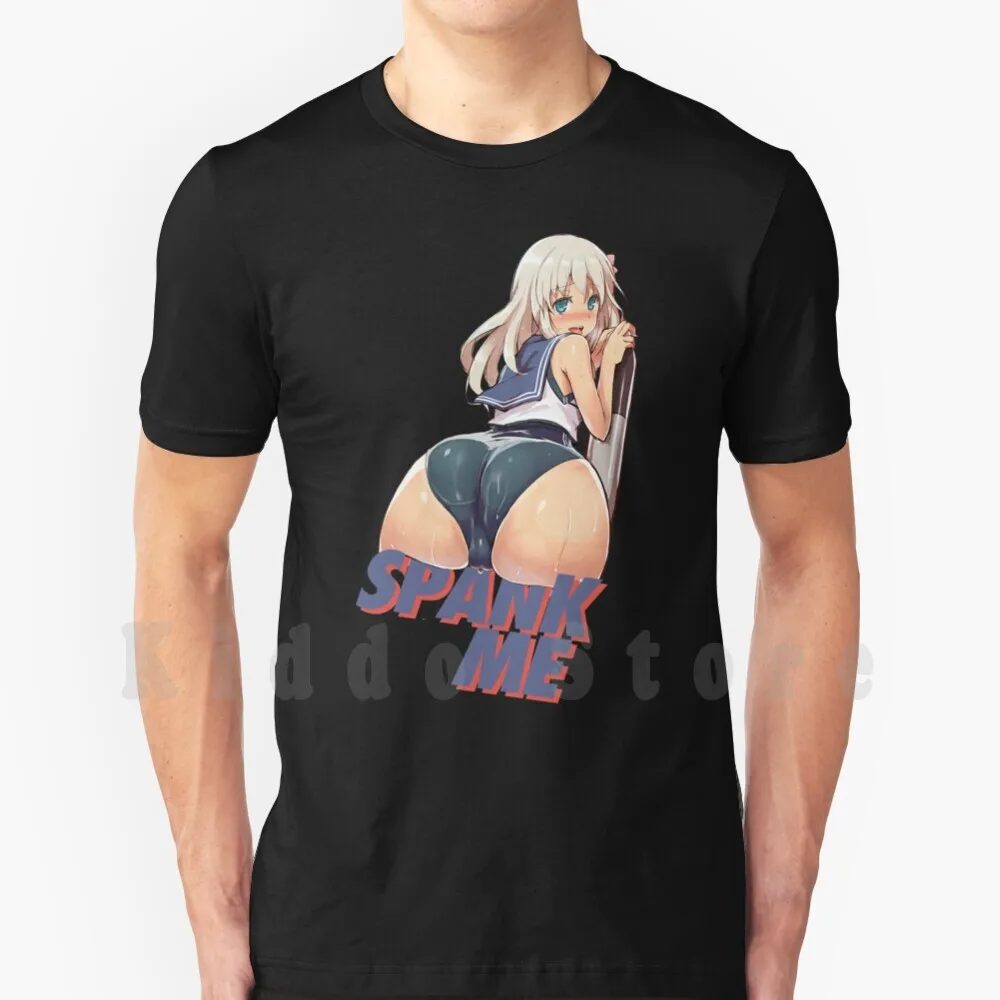 Ecchi Spank Me Swimsuit Anime Girl T Shirt Cotton Men DIY Print Cool Tee Waifu Ecchi Manga Sexy Anime Kawaii Tits Boobs Erotic