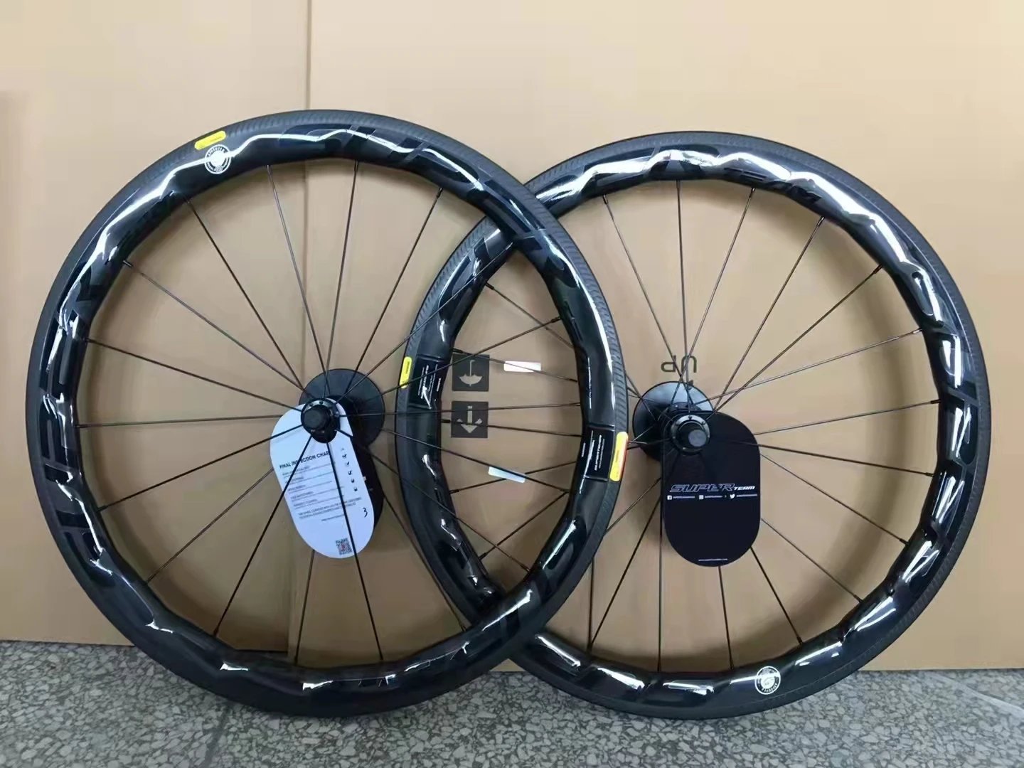 700C 50mm depth Road carbon wheelset clincher U-shape rim UD glossy R13/DT350 hub Wheels