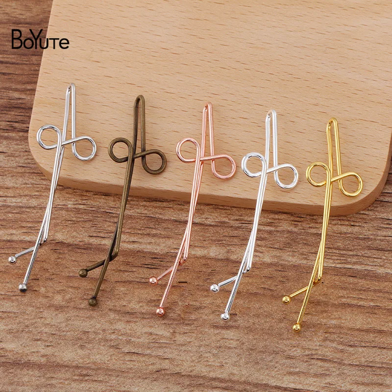 BoYuTe (50 Pieces/Lot) 60*18MM Metal Iron Twisted Hairpin Bangs Clip Diy Hair Accessories Materials Factory Direct Sale