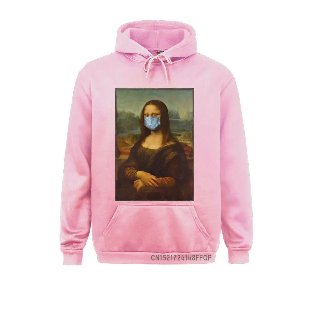 Funny Men Hoodie Mona Lisa Face Mask Sweatshirts Prevailing Casual Cozy Fabric Pocket Young Pullovers Sweats Hoodies