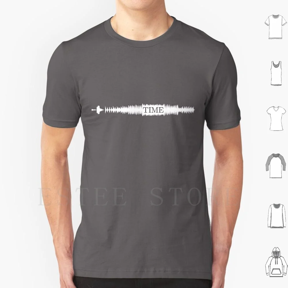 Time Wave ( White ) T Shirt DIY Big Size 100% Cotton Once Upon A Time Dark Side Moon Progressive Psychedelic White Waveform