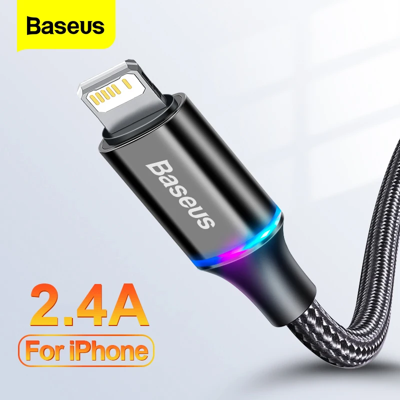 Baseus-아이폰용 USB 케이블, 아이폰 6, 7, 8 플러스, 11, 12, 13 프로, XS 맥스, X, XR, 18W, 아이패드 코드용 USB 데이터 케이블 