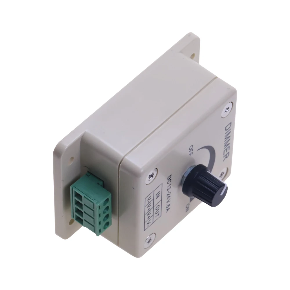 12V 24V LED Dimmer Switch 8A Voltage Regulator Adjustable Controller for LED Strip Light Lamp