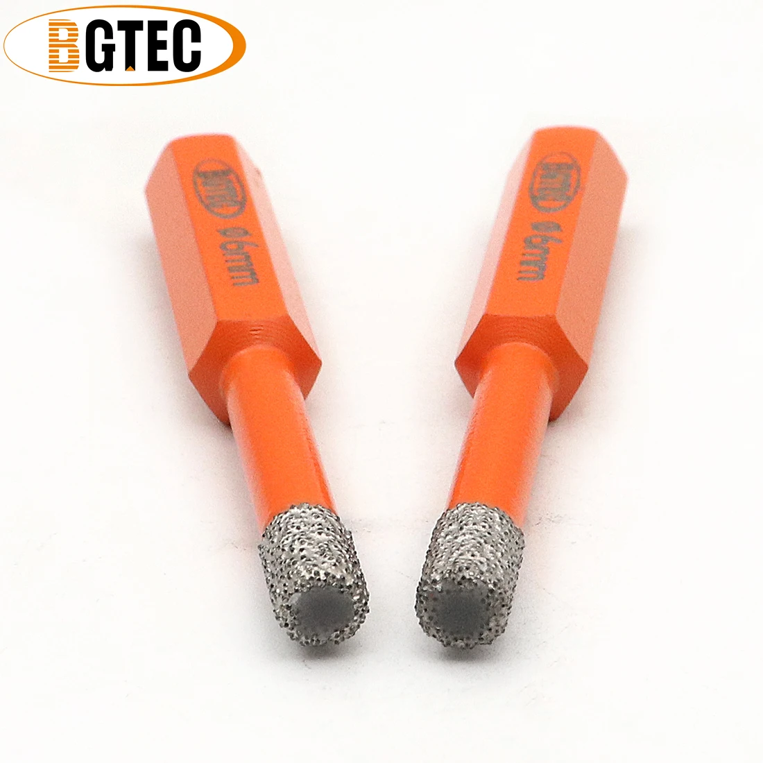 BGTEC-مثقاب ماسي ملحوم بالتفريغ ، ساق سداسية 6 مللي متر ، لبلاط السيراميك والجرانيت ، 2 قطعة