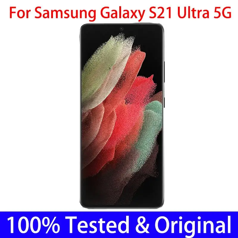 

100% Original 6.8'' AMOLED For Samsung Galaxy S21 Ultra 5G G998F G998F/DS G998B Full LCD Touch Screen Repair Parts Frame Display