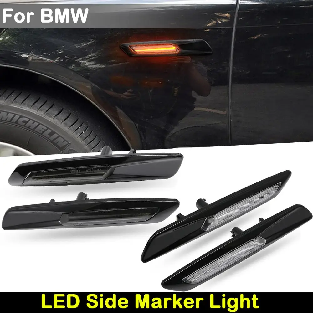 

For BMW 1Series E82 E88 3Series E90 E91 E92 E93 5Series E60 E61 Car Black Chrome Finishes LED Side Marker Lamp Turn Signal Light