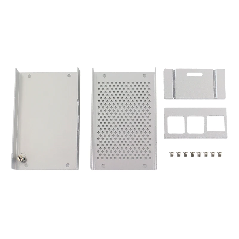 Raspberry Pi 4 Kasus Aluminium Perak Hitam Logam Shell Perumahan | Kipas Pendingin Heat Sink untuk Raspberry Pi 4 Model B