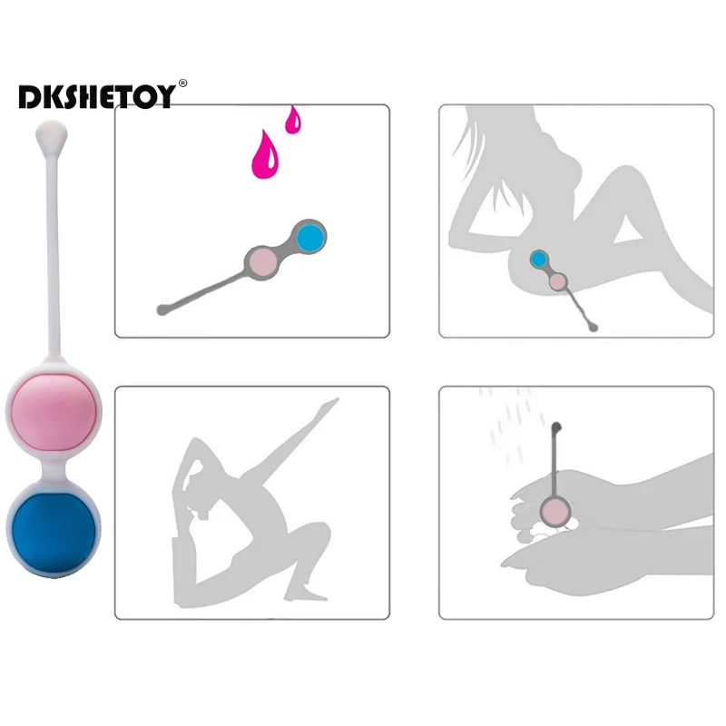 4 Balls Silicone Kegel Ball Vagina Tight Exercise Trainer Pelvic Muscle Ball Ben Wa Balls Sex Toys for Women Vaginal Geisha Ball