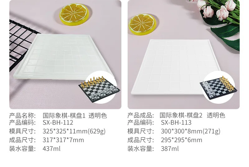 Stampo In Silicone A Forma Di Scacchi Per Cioccolato E Resina | Set 1 Pezzo | Resistente Al Calore E Al Freddo - 5