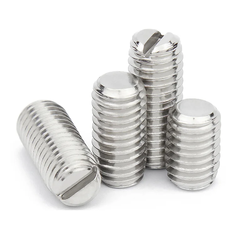 5/10pcs M1.2 M1.4 M1.6 M2 M2.5 M3 M4 M5 M6 M8 GB73 304 Stainless Steel Slotted Head Flat Point End Headless Grub Bolt Set Screw