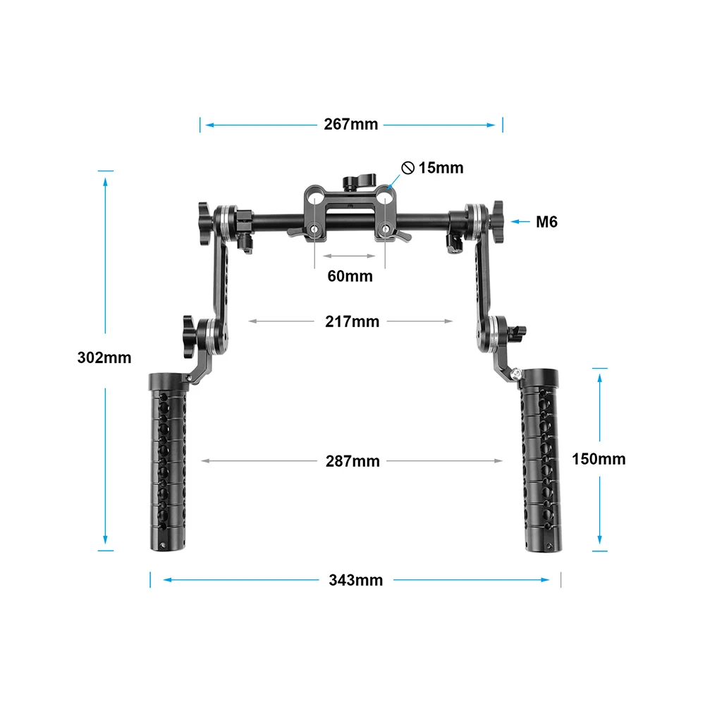 HDRiG Shoulder Mount Rig Kit With ARRI Style Rosette Hand Grips and Extension Arm Dual 15mm LWS Rod Clamp For DSLR Camera Photo