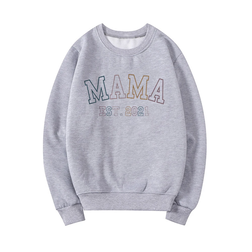 Mama Ngày Áo Cá Tính Mama Áo Len Mới Mẹ Được Tặng Nữ Cổ Tròn Quần Tây Đồ Họa Khoác Hoodie Cổ Cho Áo Thun