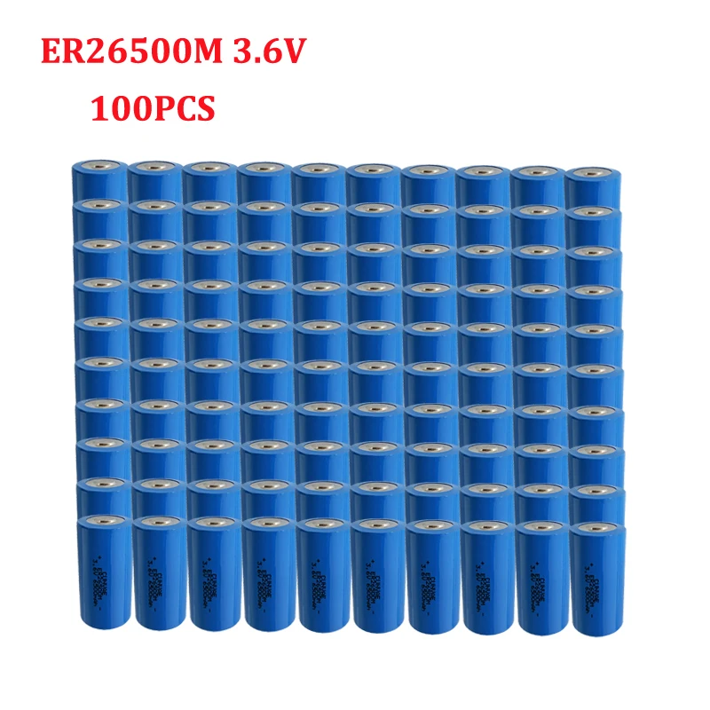 

100PCS Wholesale ER26500M 26500 C size battery ER26500 3.6V 6500mAh lithium primary power type batteries for computer RAM/CMOS