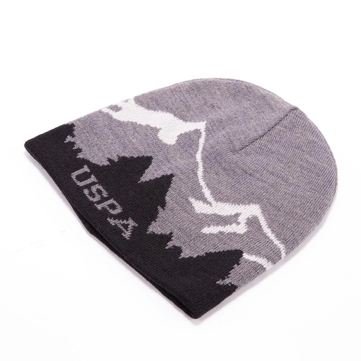 U.S. Polo Assn. Men And Women Double-sided Embroider Warm Knitted Hat Autumn Winter Fashion All-match Earmuff Head Woolen Hat