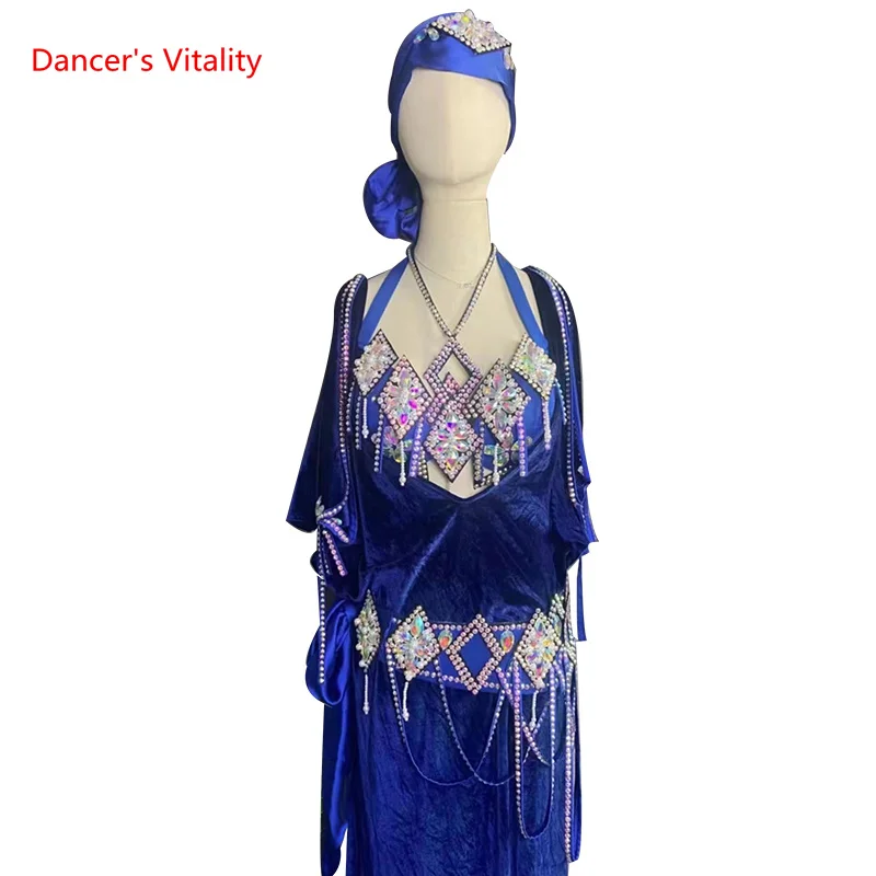 Belly Dance Competition Costumes Set for Women Bellydance Dress Senior Velvet Belly Dancing Performance Dresses Stage Cltohing