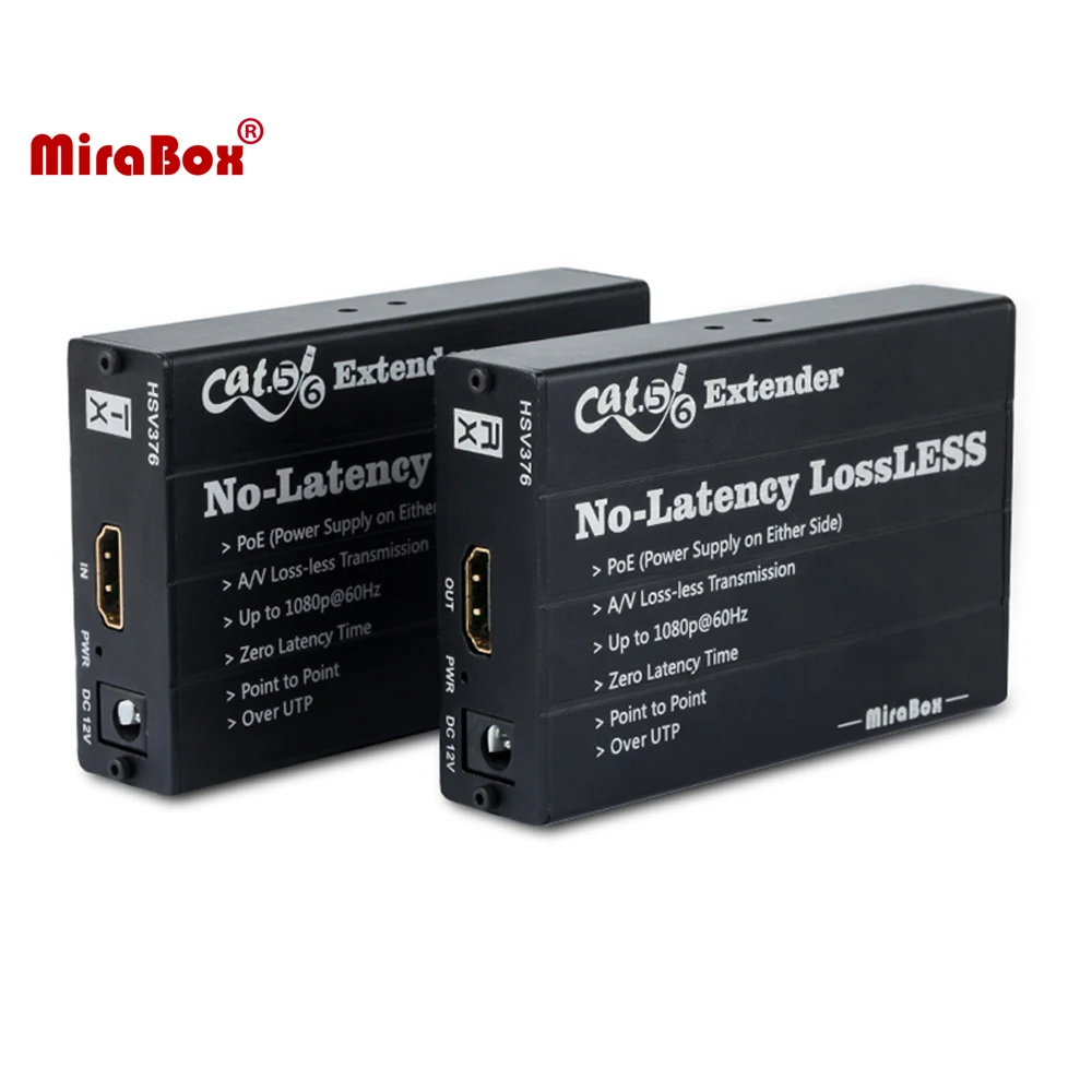 

MiraBox HSV376 No Latency HDMI-compatible Extender 1080P Lossless HD over UTP up to 120m HD over Cat5e Cat6