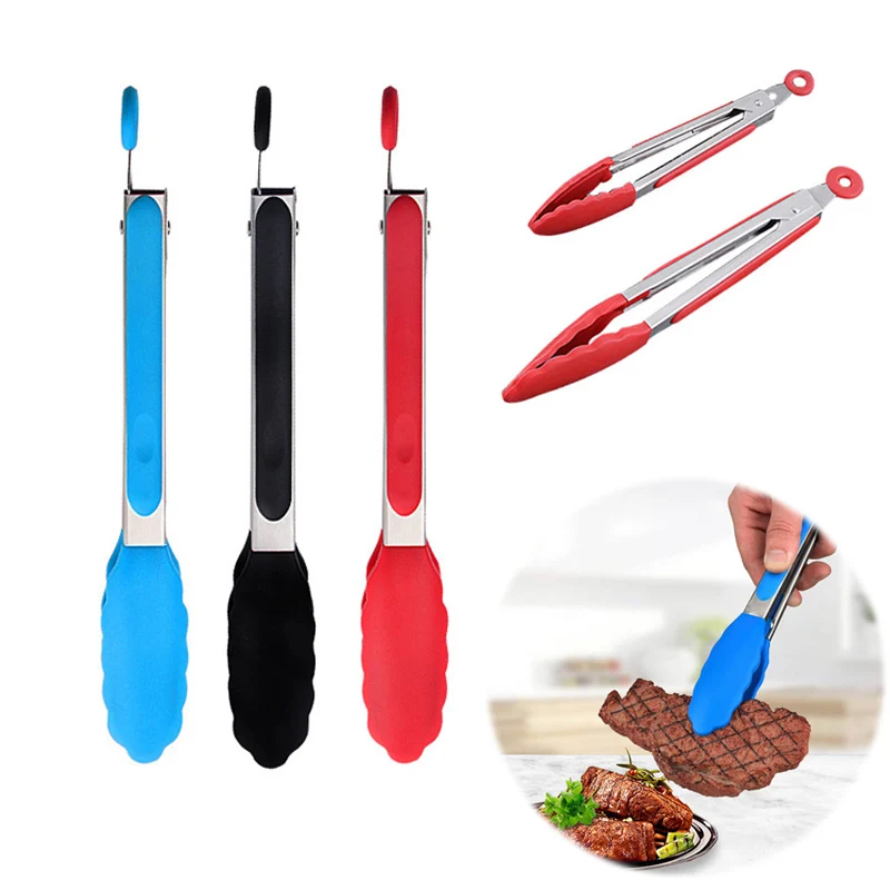 

Stainless Steel Food Clip, Non-stick, Silicone, Anti-scalding, Food, Barbecue, Meat, Special Steak, 7 Inch, 9 Inch, New