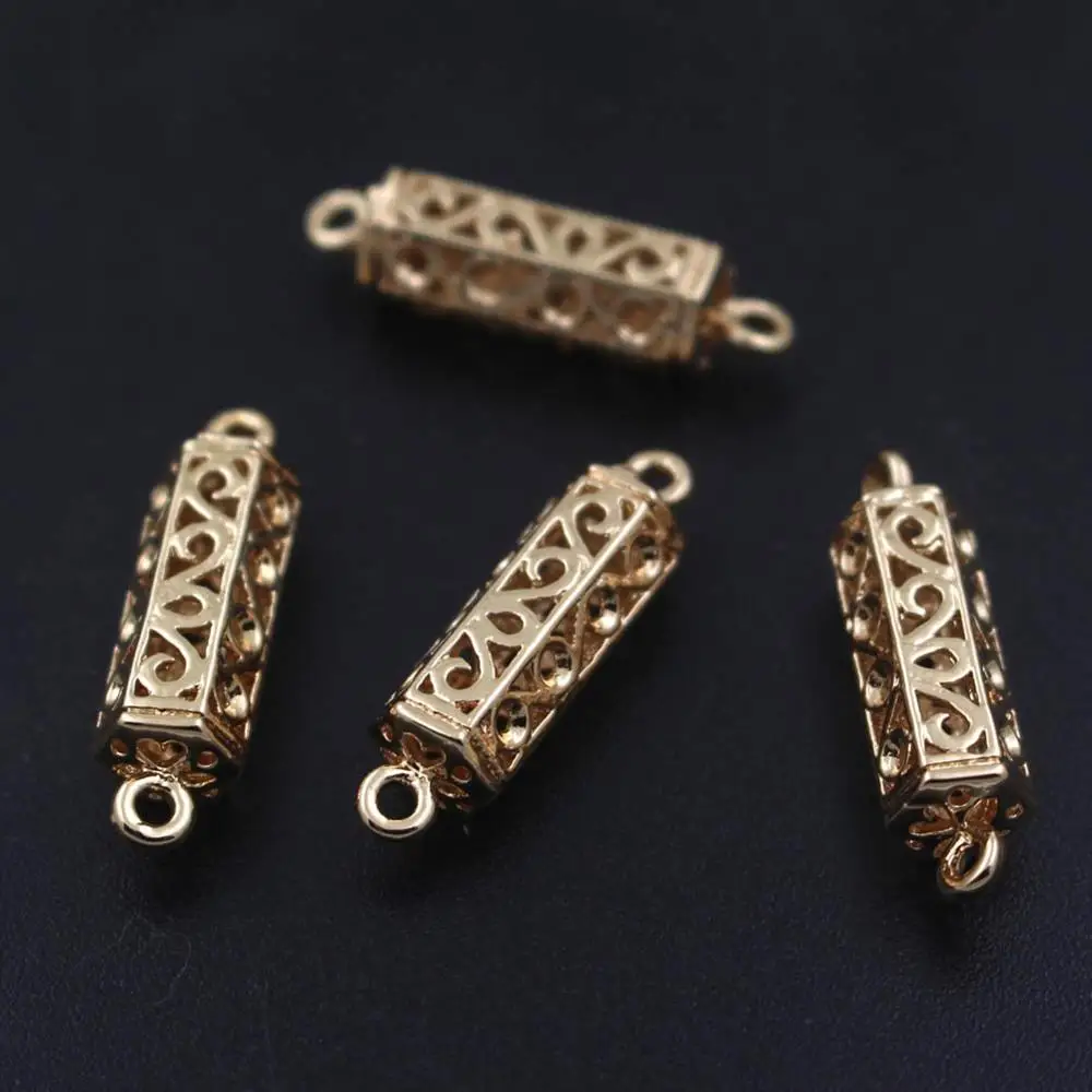 30pcs Brass Metal Casted Flower Connectors Findings Quality Silver Gold Plated for DIY Women Men's Necklace Jewelry Accessories