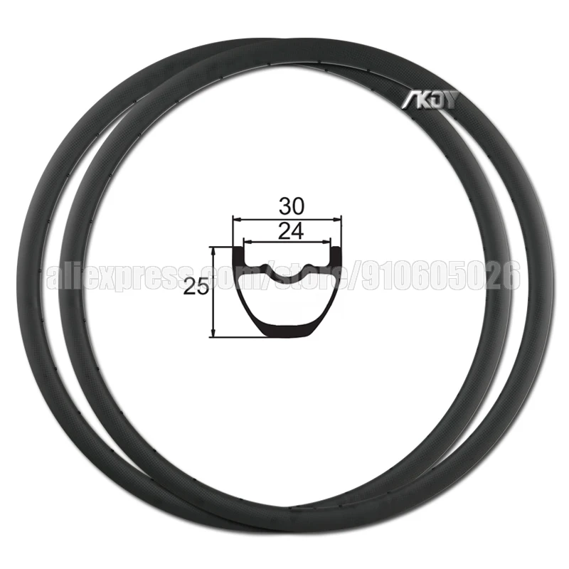 29er Carbon MTB Wheel Rim 25mm Deep 30mm Wide 24/28/32/36 Holes Cross Country / All Mountain MTB Rim 29 Inch