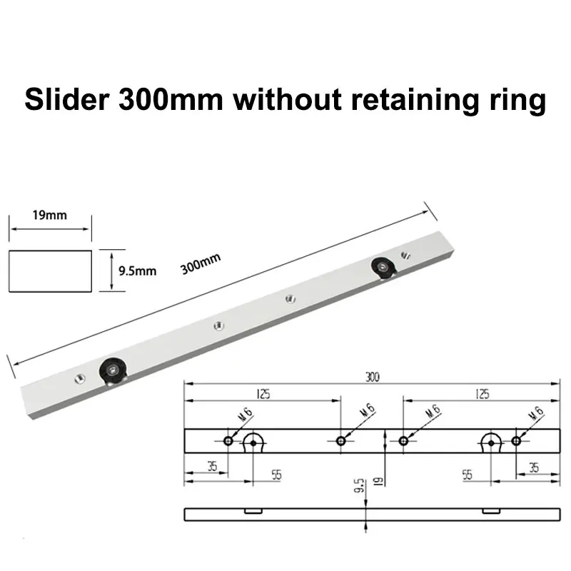 300/450Mm Mijter Bar Slider Aluminium Sliders Met Ring Voor T-Track Voor Houtbewerking Werkbank Met 2.5Mm Inbussleutel Diy Tool
