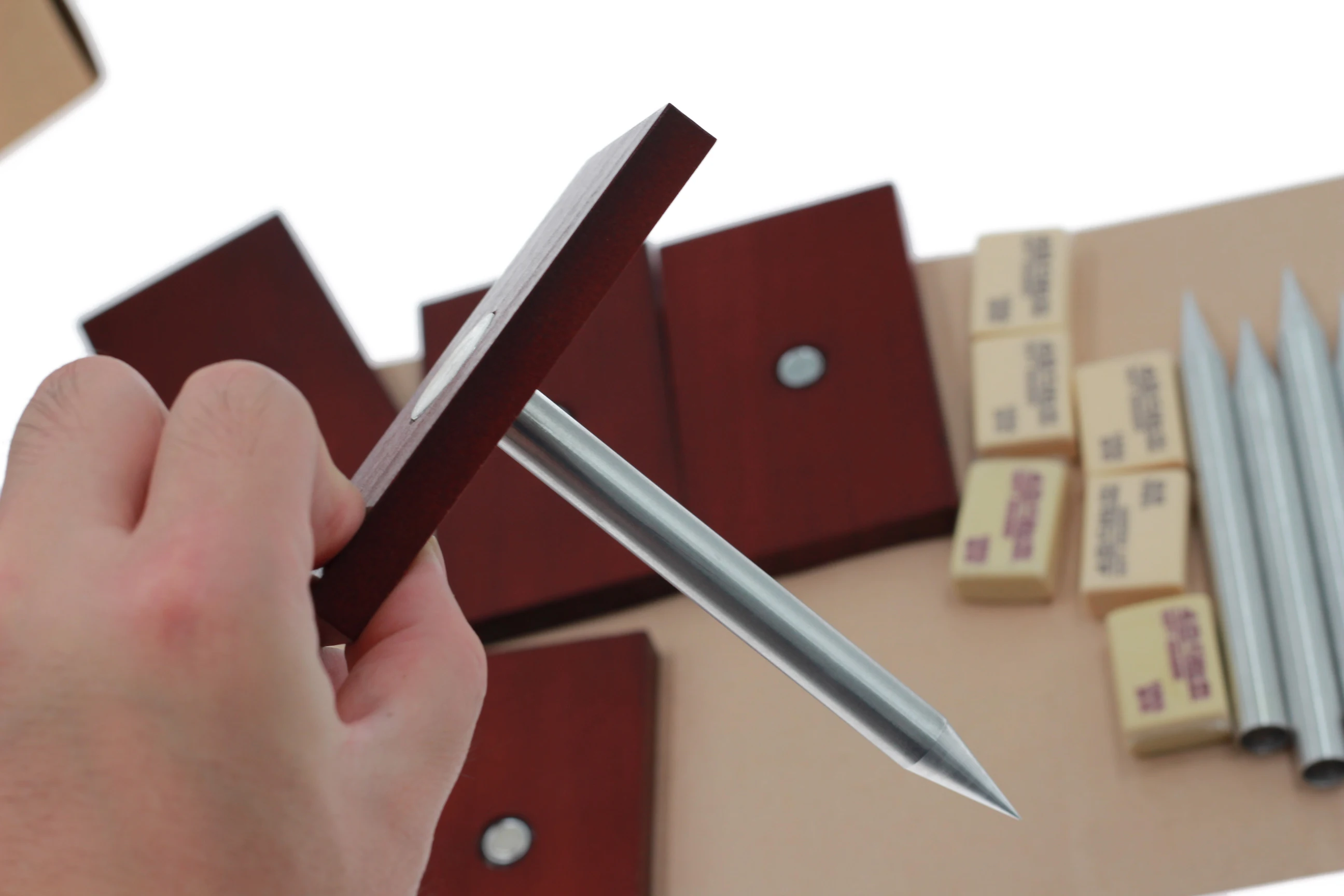 The Nail Game (6 Nails 6 Blocks) Magic Tricks Gimmick Props Crush 