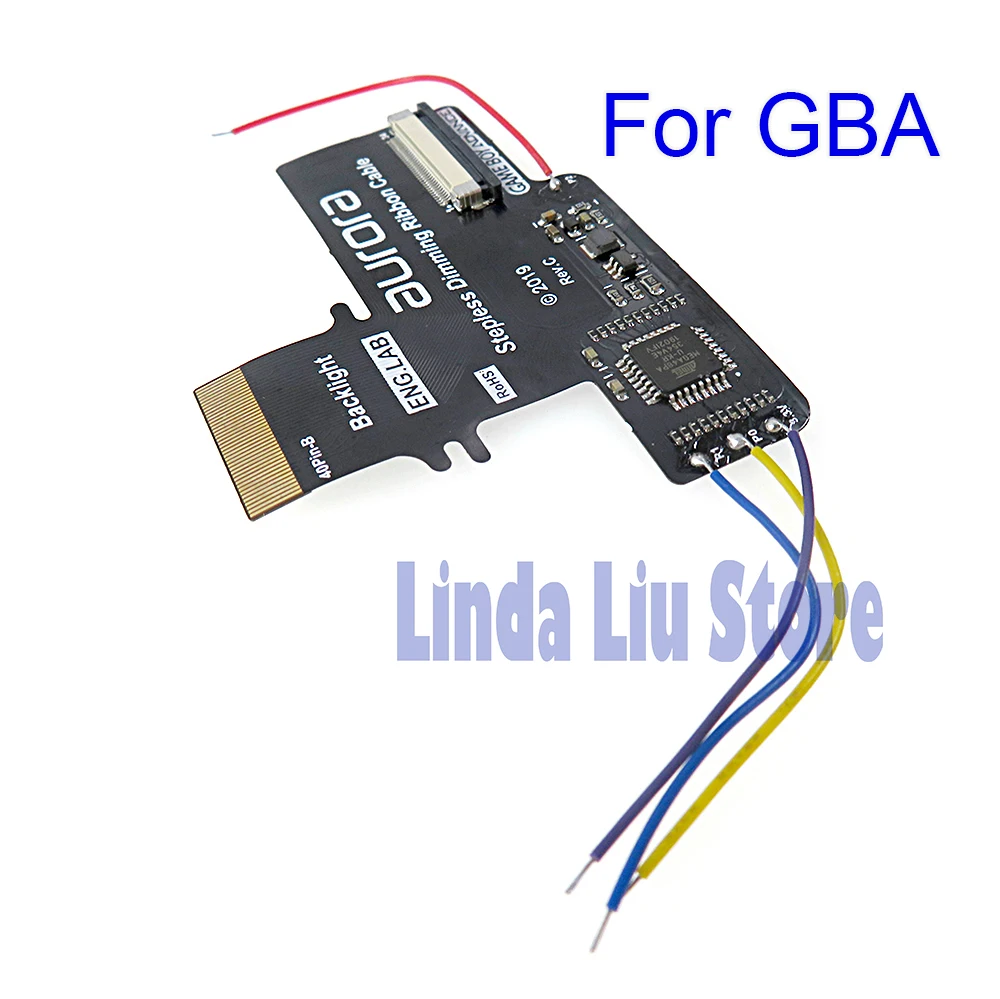 32-poliges 40-poliges LCD-Hintergrundbeleuchtungsset für GBA-Plissee-Adapterkabel, Spielkonsolen-Hintergrundbeleuchtungsbildschirm, 2019, stufenlose Dimmplatte