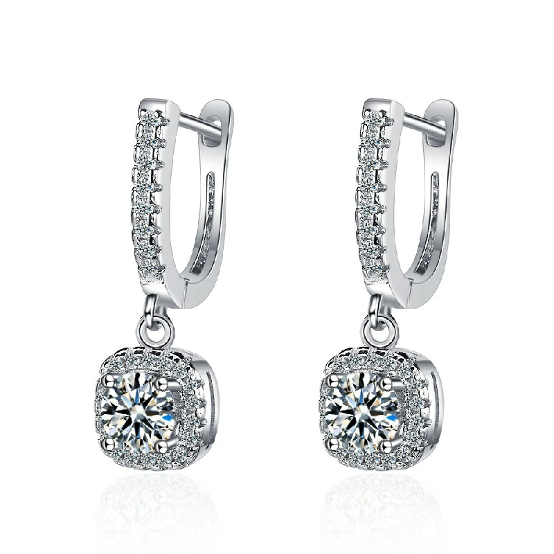 

Trendy 925 Silver Jewelry Earrings with AAA Zircon Gemstones Drop Earrings for Women Wedding Party Gift Accessories Wholesale