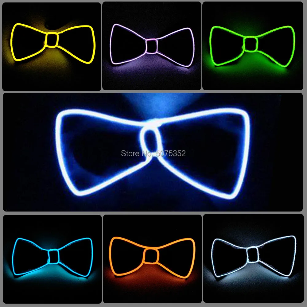 Wedding Decor Glowing Bow Tie Men Flashing Bowties Neon Light Up EL Necktie Costume Props Suit Bow Ties