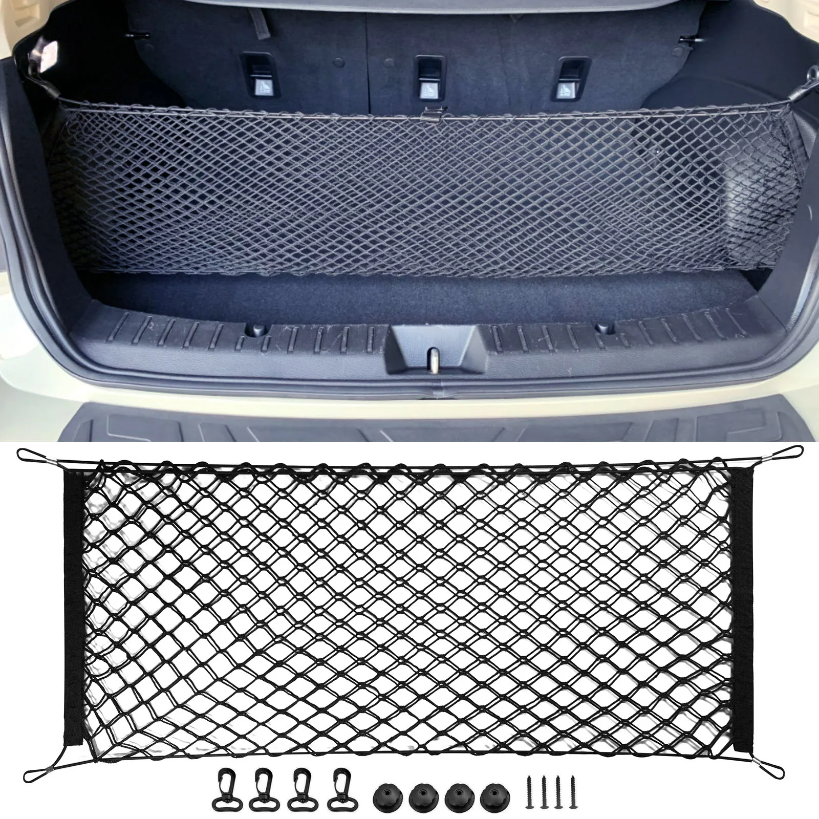 Car Rear Cargo Trunk Storage Organizer Net Mesh for Toyota RAV4 XA10 XA20 XA30 XA40 XA50 Adventure Premium Trail Edge EV Icon