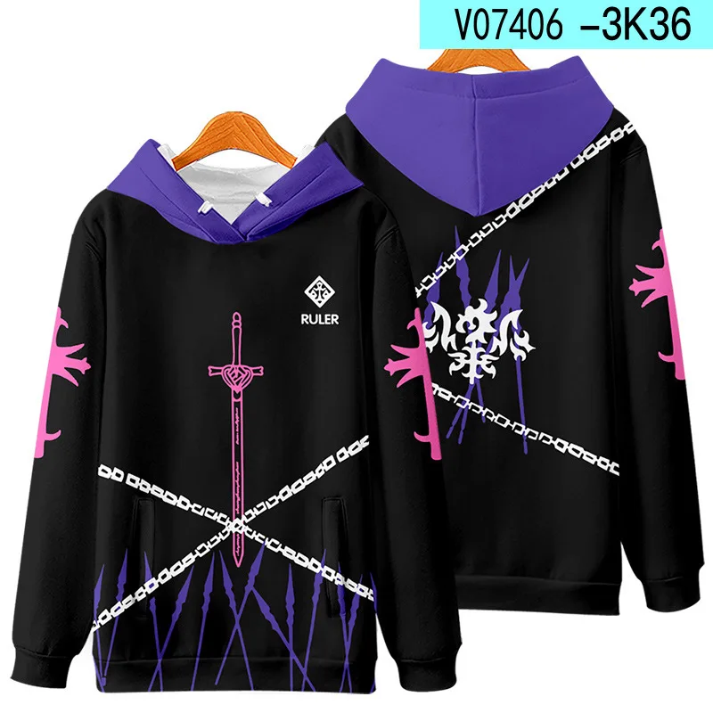 Japan Anime Fate Stay Night Cosplay Costume Saber Altria Pendragon Gilgamesh Archer Emiya Shirou Unisex 3D Hoodies Sweatershirts