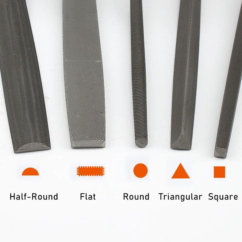 T12 High-Carbon Steel Metal Files Set for Metalworking Woodworking Steel Rasp File Flat Triangle Round Square Half-Round 6\