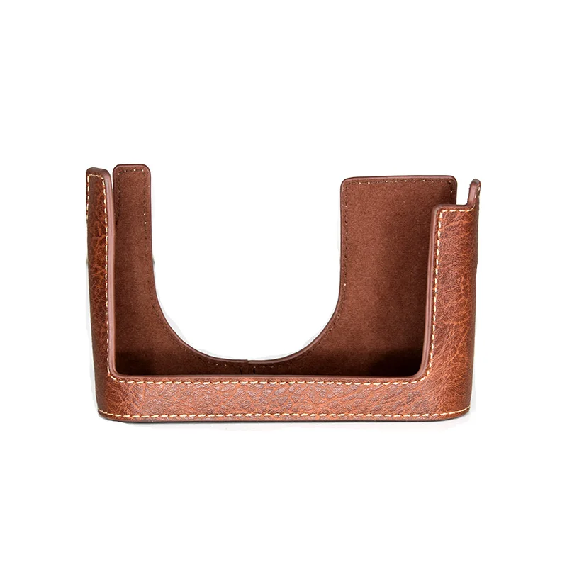 Камера сумка из искусственной кожи половина тела набор крышка для объектива Leica Q Q2 черный/коричневый/кофейный с Батарея открыть