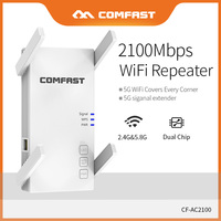 Comfast 2100Mbps Wireless Wifi Repeater Dual Band WiFi Extender 2.4G/5G Gigabit RJ45 Port Home Router 4*3dBi Antennas