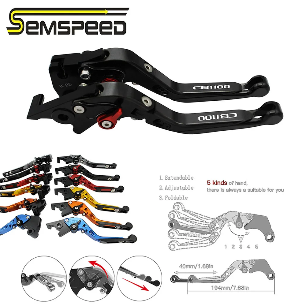 SEMSPEED CB1100 logo Motorcycle CNC Foldable Extendable Brake Clutch Handles Levers For Honda CB1100/GIO special/EX/RS	2013-2020