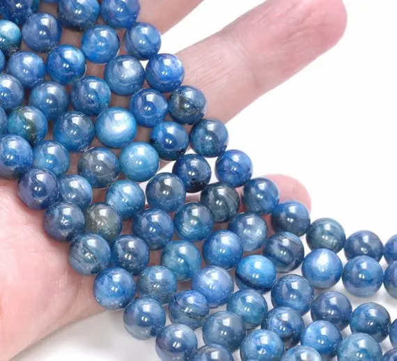 Genuine Blue Kyanite Beads,Gemstone Loose Crystal Beads 5mm 6mm 7mm 8mm 9mm 10mm Round Jewelry Beads,1 of 15\