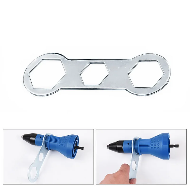 Outil de rivetage d'écrou de rivetage électrique, adaptateur de perceuse de rivetage sans fil, outil d'écrou d'insertion avec clé et écrous 2.4- 4.8mm