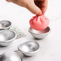 3D Aluminum Ball Cake Pastry Mould Practical Half Round Mochi Mold Sphere Bath Snowball Mold Pan Tin Baking Accessories