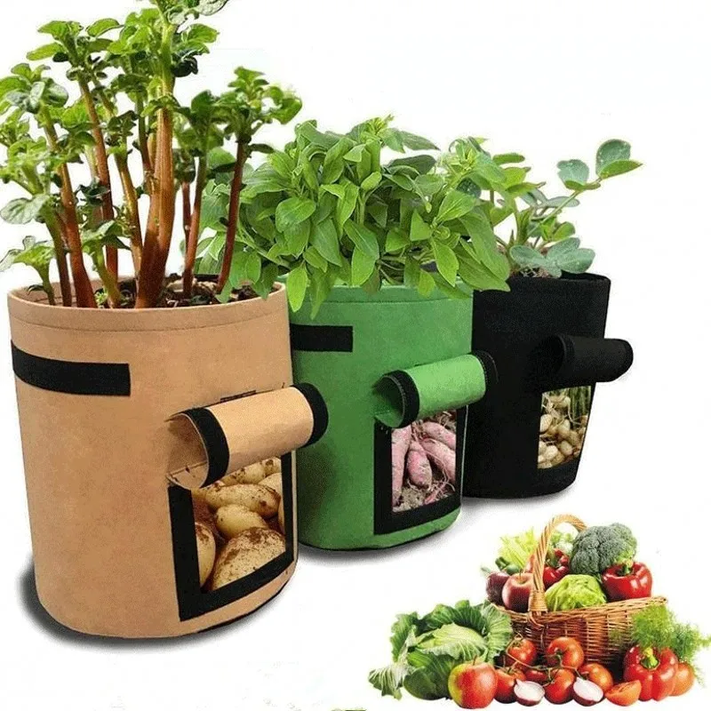 Bolsa de cultivo de plantas, bolsas de cultivo de vegetales, tomate, patatas, invernadero, hogar, jardín, flor, fresa, seta, plantador, herramientas