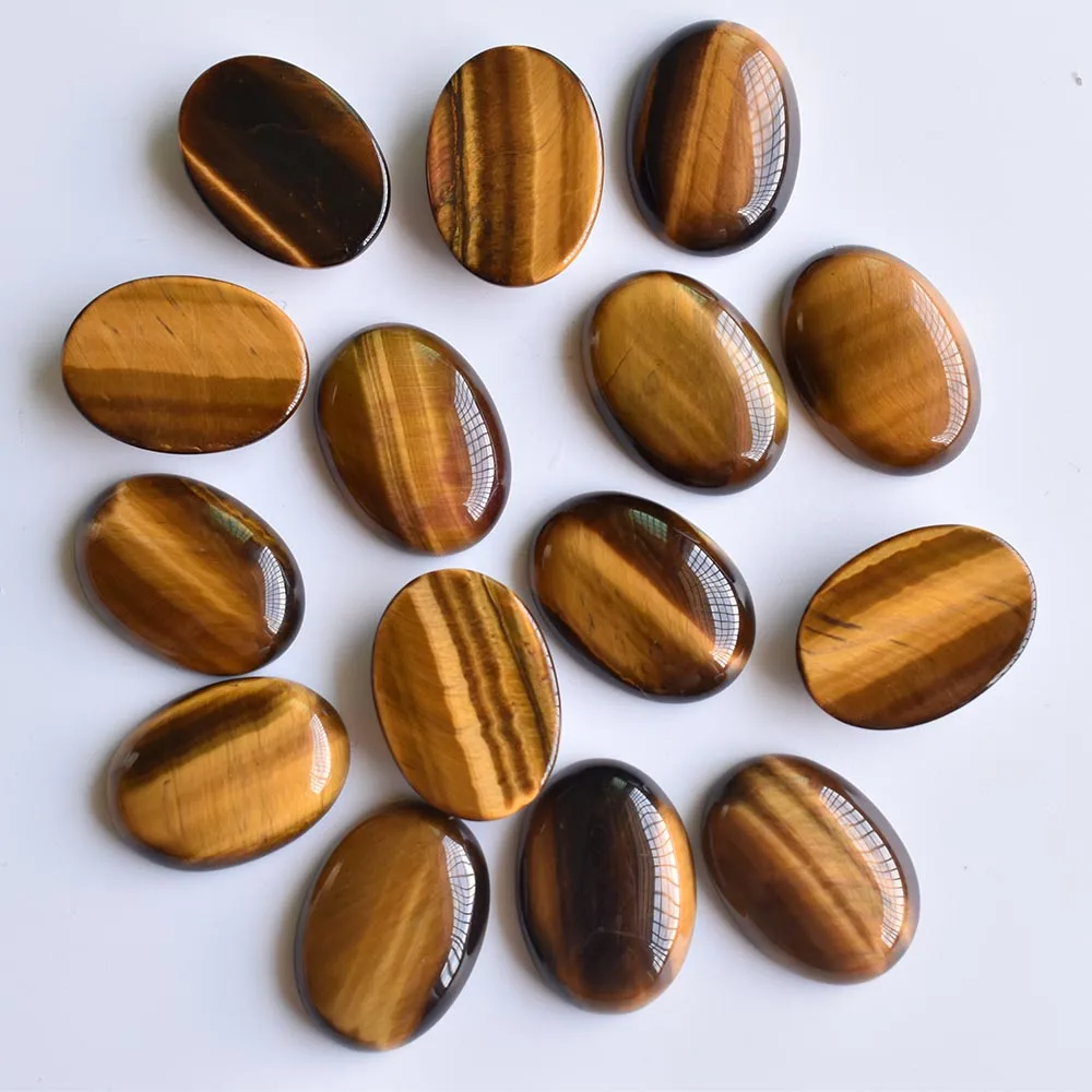 Großhandel mit hochwertigen natürlichen Tigeraugenstein Ovalen Cabochon-Perlen für die Schmuckherstellung, kostenloser Versand. – Detail 2